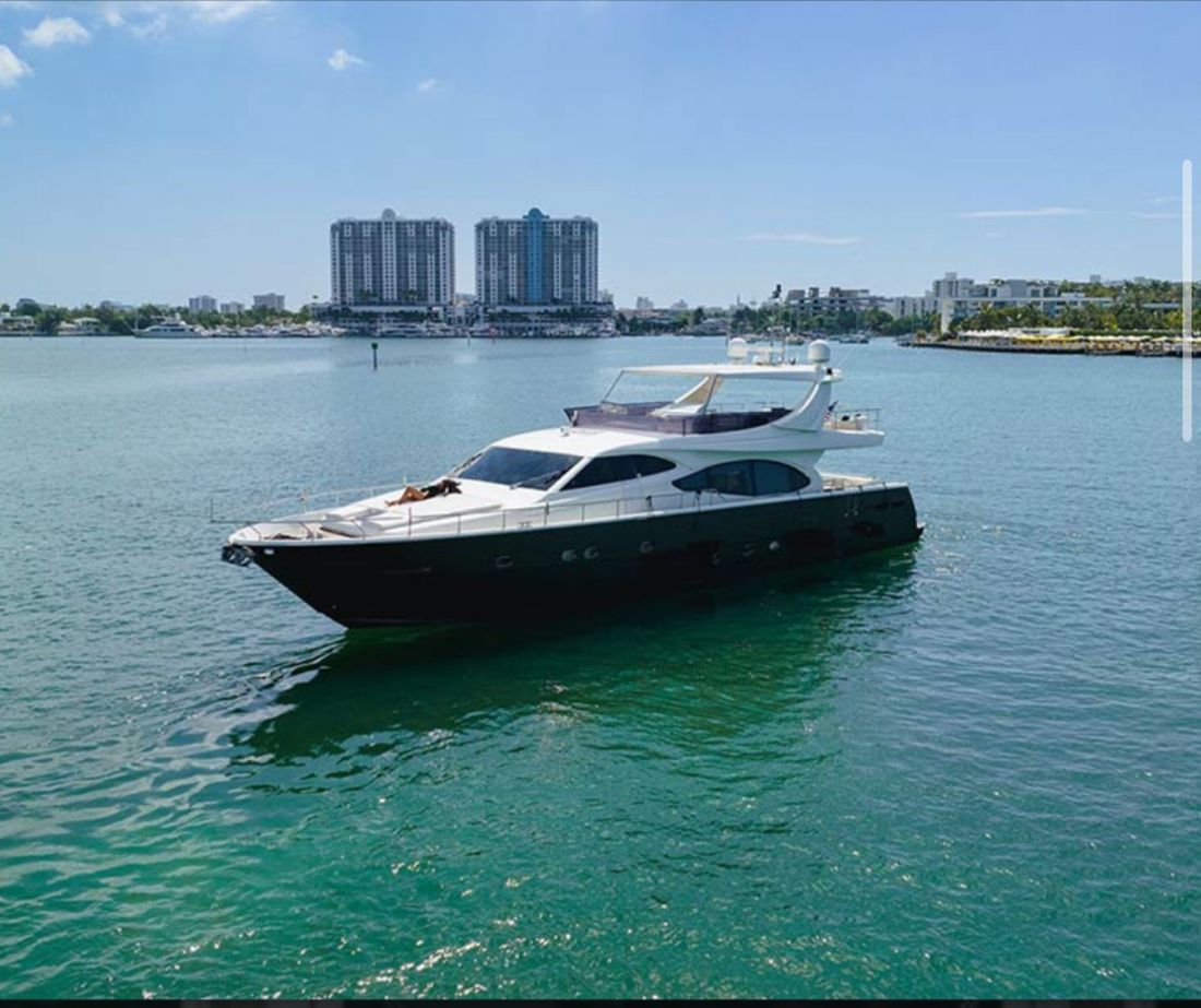 82' Ferretti yacht charter Miami